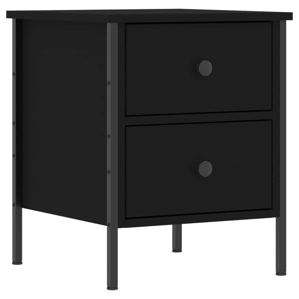 Comodino Nero 40x42x50 cm in Legno Multistrato