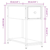 Comodino Rovere Fumo 30x60x60 cm Legno Multistrato