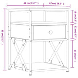 Comodino Grigio Sonoma 40x42x55 cm in Legno Multistrato