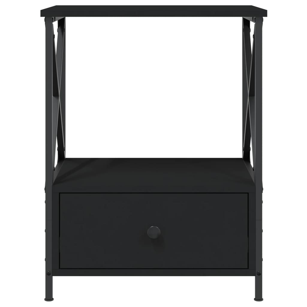 Comodino Nero 50x41x65 cm in Legno Multistrato