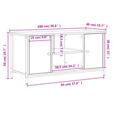 Mobile Porta TV Nero 100x40x50 cm in Legno Multistrato