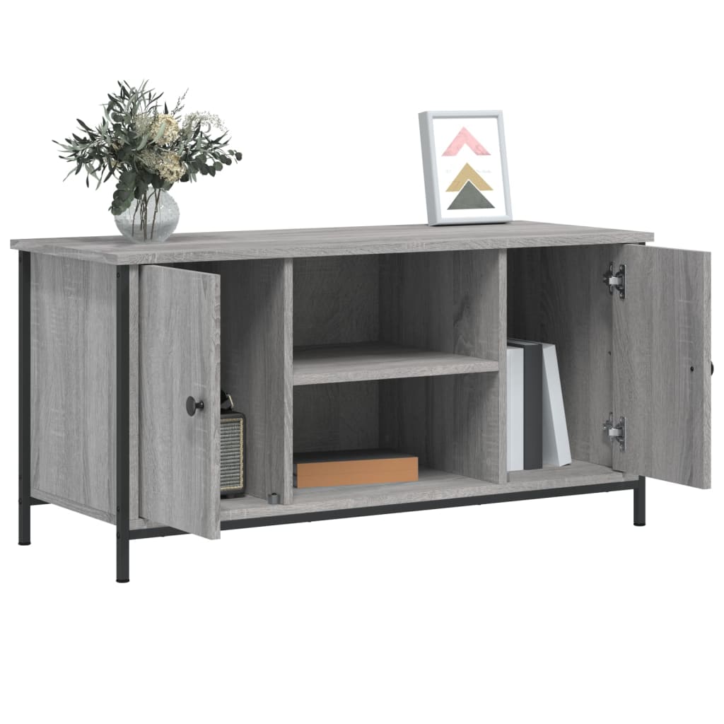 Mobile Porta TV Grigio Sonoma 100x40x50 cm in Legno Multistrato