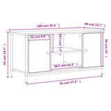 Mobile Porta TV Grigio Sonoma 100x40x50 cm in Legno Multistrato