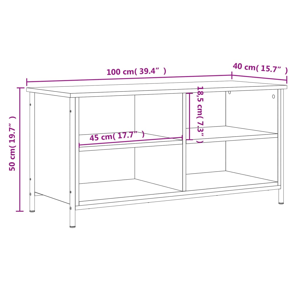 Mobile Porta TV Rovere Sonoma 100x40x50 cm in Legno Multistrato