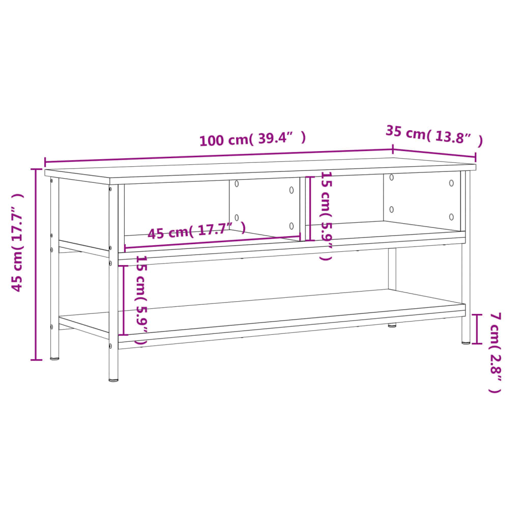 Mobile Porta TV Nero 100x35x45 cm in Legno Multistrato