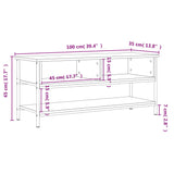 Mobile Porta TV Rovere Fumo 100x35x45 cm in Legno Multistrato