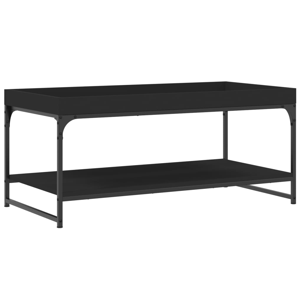 Tavolino da Salotto Nero 100x49x45 cm in Legno Multistrato