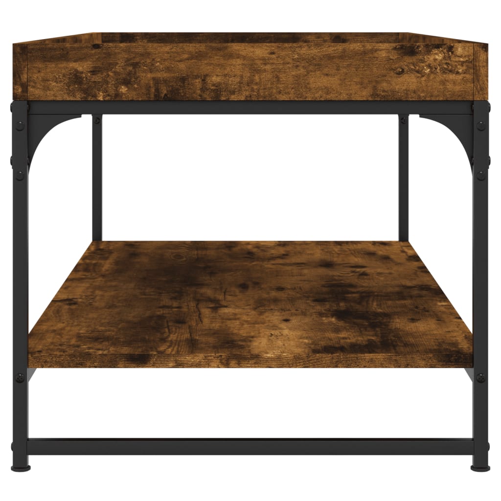 Tavolino da Salotto Rovere Fumo 100x49x45 cm Legno Multistrato