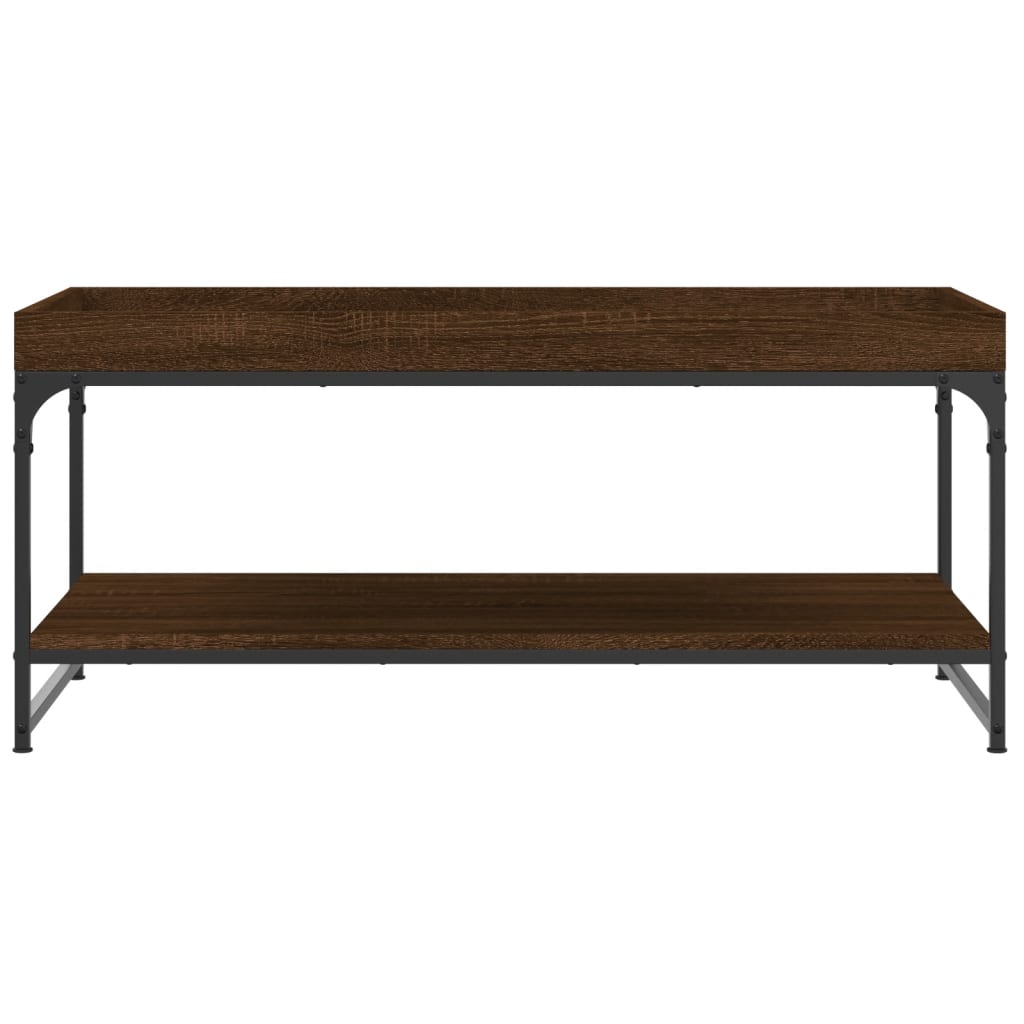 Tavolino Salotto Rovere Marrone 100x49x45 cm Legno Multistrato