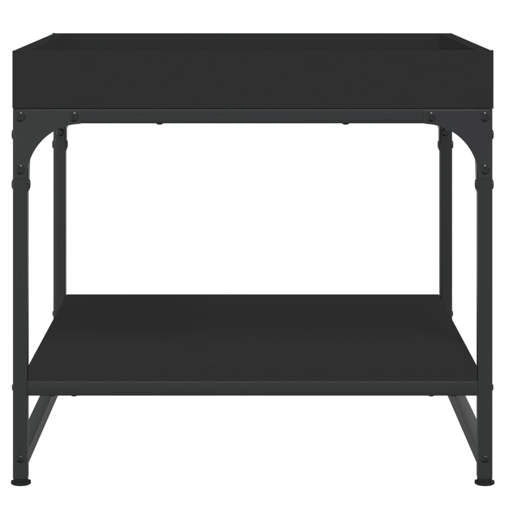 Tavolino da Salotto Nero 49,5x49,5x45 cm in Legno Multistrato