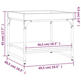 Tavolino Salotto Rovere Fumo 49,5x49,5x45 cm Legno Multistrato