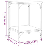 Tavolino da Salotto Nero 40x40x55 cm in Legno Multistrato