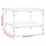 Tavolino da Salotto Nero 55x55x40 cm in Legno Multistrato