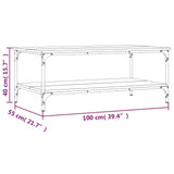 Tavolino da Salotto Nero 100x55x40 cm in Legno Multistrato