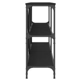 Tavolo Consolle Nero 160x30x75 cm Legno Multistrato e Ferro