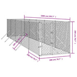 Cuccia per Cani da Esterno Argento 2x10x2 m Acciaio Zincato