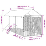 Cuccia Cani da Esterno Tetto Argento 2x6x2,5 m Acciaio Zincato