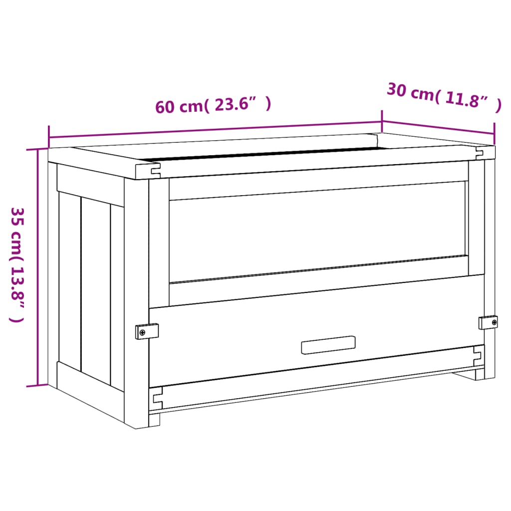 Gabbia per Criceti 60x30x35 cm in Legno Massello di Abete