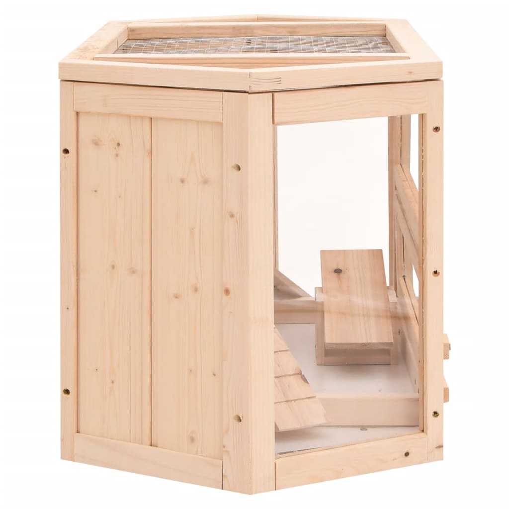 Gabbia per Criceti 80x40x43 cm in Legno Massello di Abete