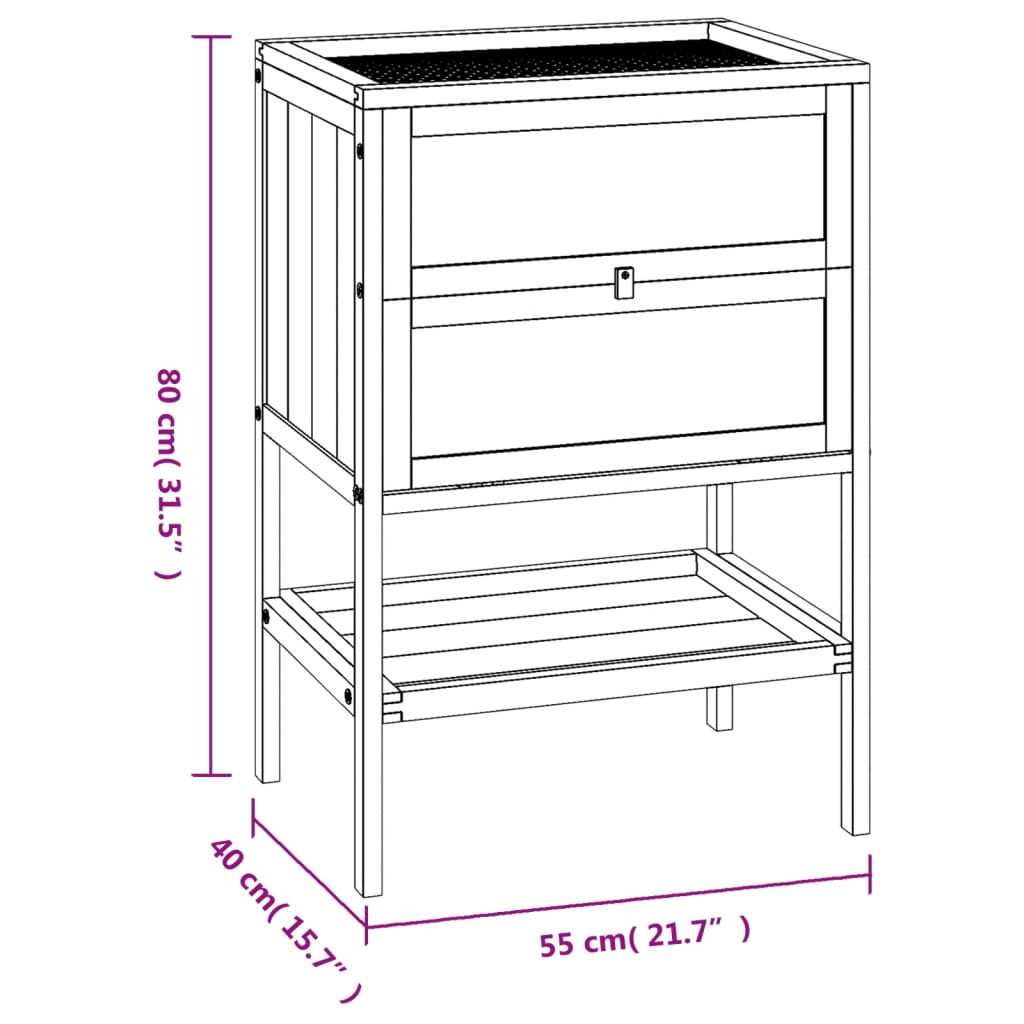 Gabbia per Criceti 55x40x80 cm in Legno Massello di Abete