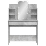 Toeletta con Luci LED Grigio Cemento 96x40x142 cm