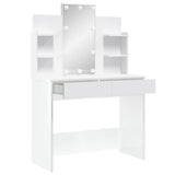 Toeletta con Luci LED Bianco Lucido 96x40x142 cm