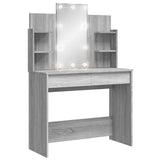 Toeletta con Luci LED Grigio Sonoma 96x40x142 cm