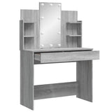 Toeletta con Luci LED Grigio Sonoma 96x40x142 cm