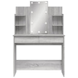 Toeletta con Luci LED Grigio Sonoma 96x40x142 cm