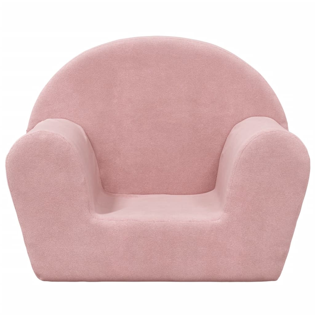 Divano per Bambini Rosa in Morbido Peluche