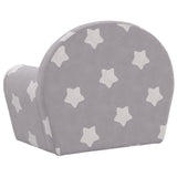 Divano Letto Bambini Grigio Chiaro con Stelle Morbido Peluche