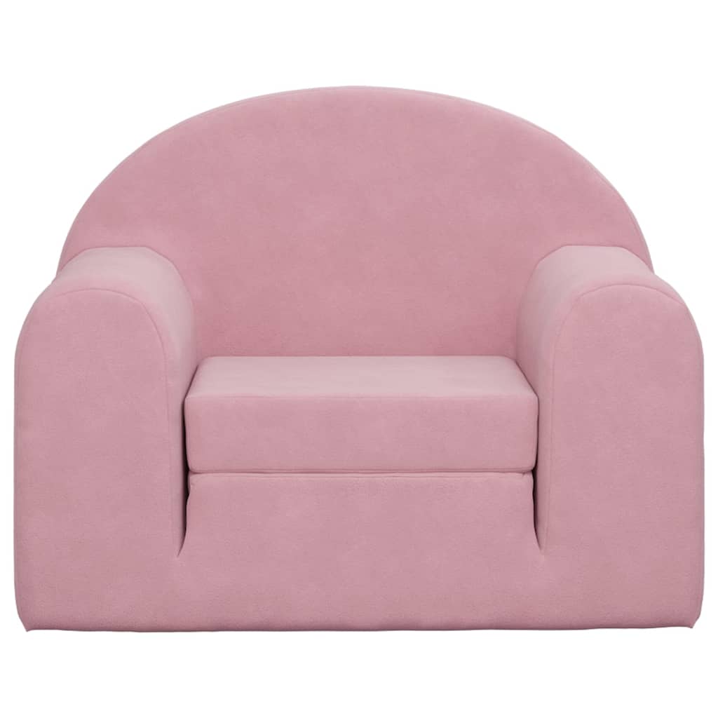 Divano Letto per Bambini Rosa in Morbido Peluche