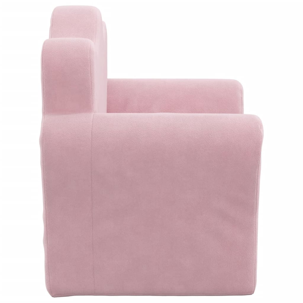 Divano per Bambini Rosa in Morbido Peluche