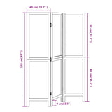 Divisorio Ambienti 3 Pannelli Marrone Scuro Massello Paulownia