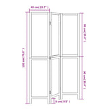 Divisorio Ambienti 3 Pannelli Marrone Scuro Massello Paulownia