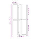 Divisorio Ambienti 3 Pannelli Marrone Scuro Massello Paulownia