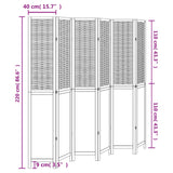Divisorio Ambienti 6 Pannelli Marrone Scuro Massello Paulownia