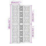 Divisorio Ambienti 3 Pannelli Marrone e Nero Massello Paulownia