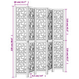 Divisorio Ambienti 5 Pannelli Marrone Legno Massello Paulownia