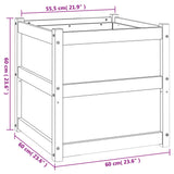 Fioriera da Giardino Bianca 60x60x60 cm Legno Massello di Pino