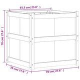 Fioriera Giardino Marrone Cera 70x70x70 cm Legno Massello Pino