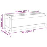 Fioriera da Giardino Bianca 90x31x31 cm Legno Massello di Pino