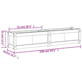 Fioriera da Giardino 150x31x31 cm in Legno Massello di Pino