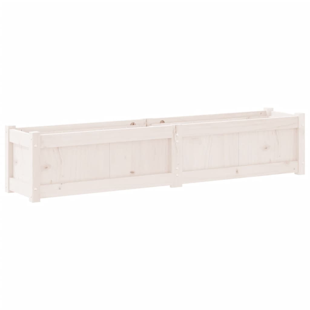 Fioriera da Giardino Bianca 150x31x31 cm Legno Massello di Pino