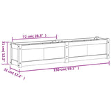 Fioriera Giardino Marrone Cera 150x31x31 cm Legno Massello Pino