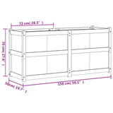 Fioriera da Giardino Bianca 150x50x70 cm Legno Massello di Pino