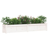 Fioriera da Giardino Bianca 180x31x31 cm Legno Massello di Pino