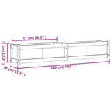 Fioriera Giardino Marrone Cera 180x31x31 cm Legno Massello Pino