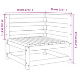 Divani Angolari da Giardino 2pz 70x70x67cm Legno Massello Pino