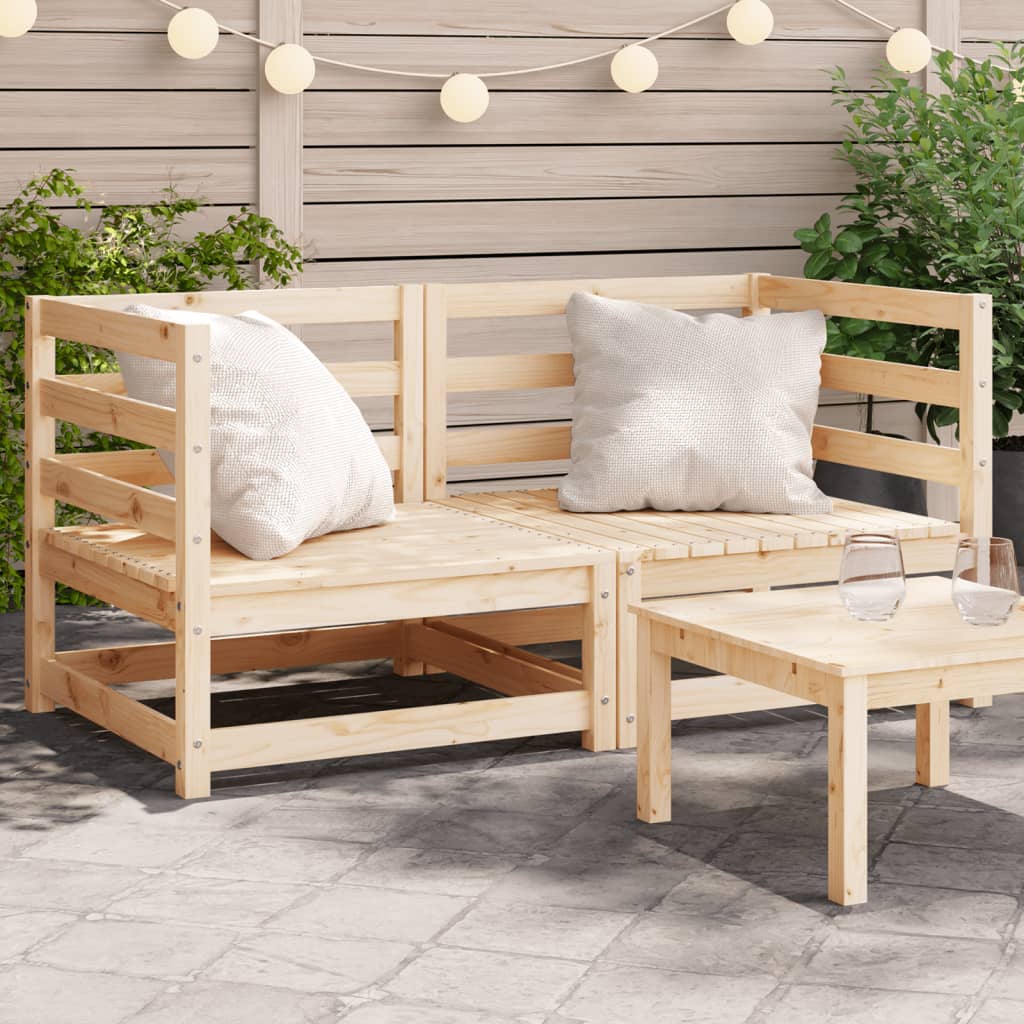 Divani Angolari da Giardino 2pz 70x70x67cm Legno Massello Pino